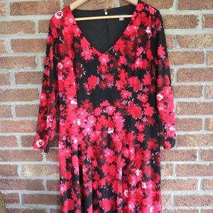 Tommy Hilfiger Red and Black Floral Dress